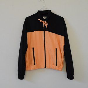 QUANTUM BY NANASPORT Vintage Neon Colorblock Athletic Windbreaker Jacket